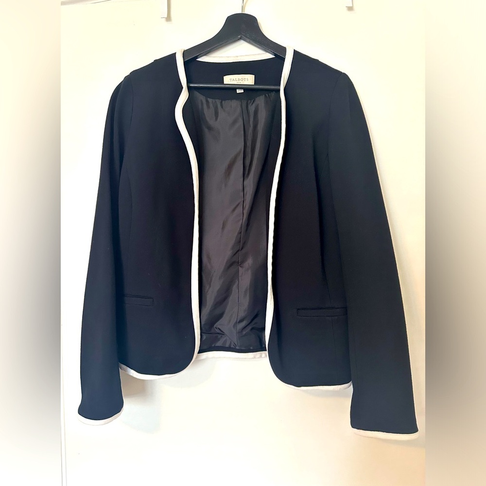 Talbots Black and White Blazer (size 8)